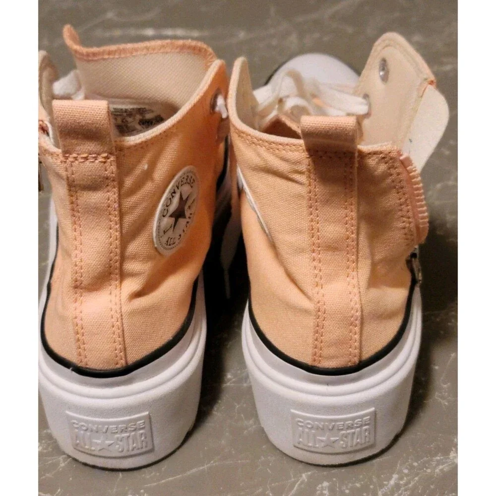 Converse Platform High Top Sneakers Peach White - Picture 5 of 7